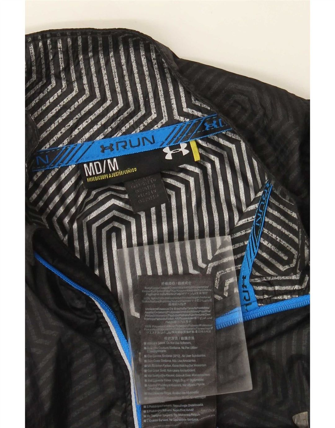 Jaqueta de chuva masculina Under Armour UK 38 médio preto colorblock nylon