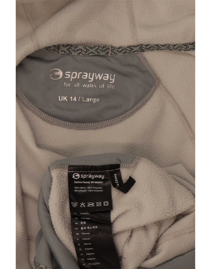 Jaqueta de lã com capuz para mulheres Sprayway Reino Unido 14 grande poliéster branco