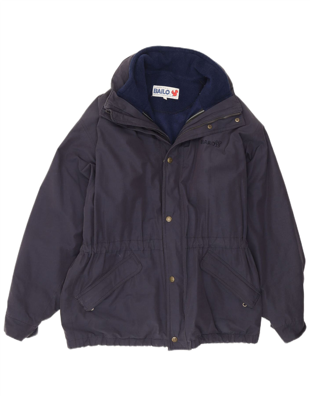 Jaqueta corta-vento masculina Bailo com capuz IT 46 algodão azul marinho pequeno