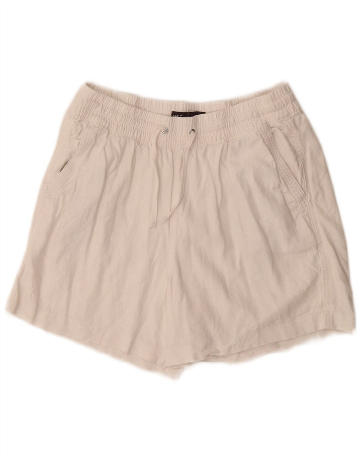 Shorts chino feminino Marks & Spencer Reino Unido 10 pequeno W28 linho branco