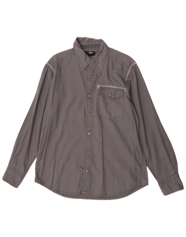 Camisa masculina Fila algodão cinza médio
