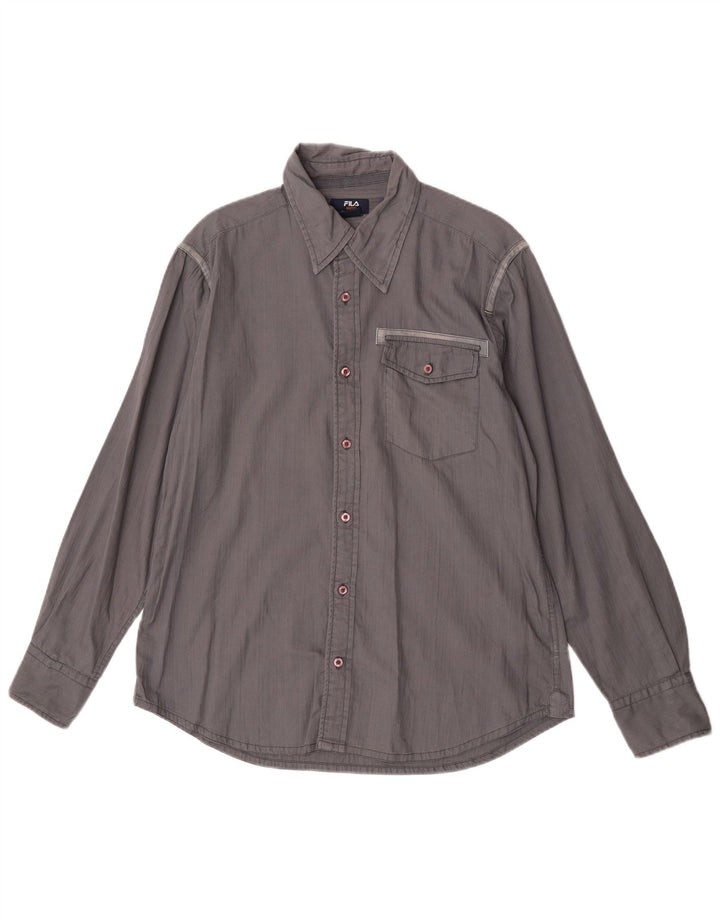 Camisa masculina Fila algodão cinza médio