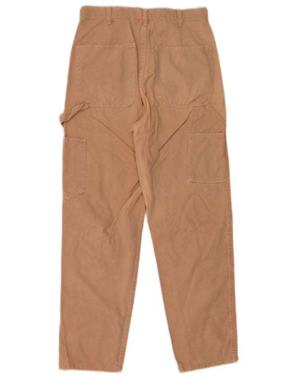 Zara Calça jeans feminina Cargo Tapered EU 36 XS W26 L26 algodão rosa