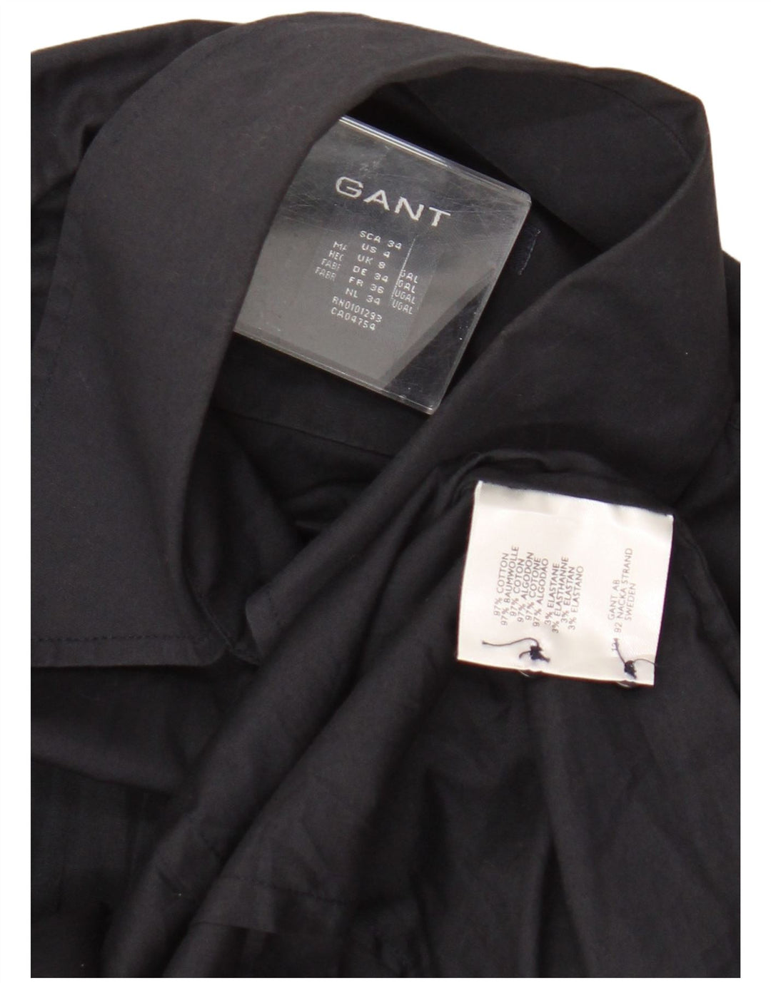 Camisa feminina Gant Reino Unido 8 pequena algodão azul marinho