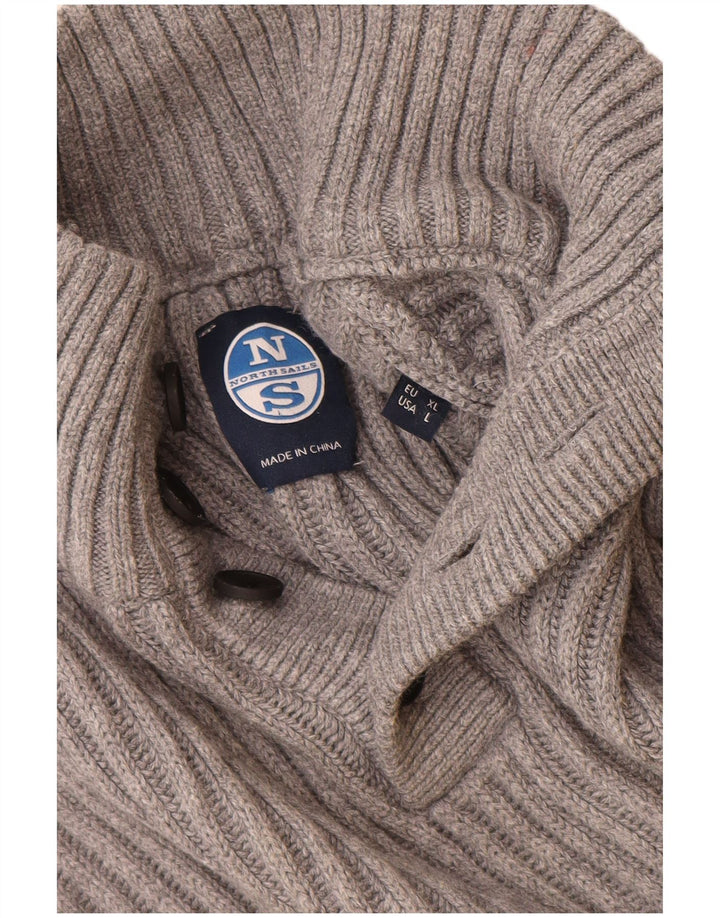 Suéter masculino North Sails com gola redonda e algodão cinza XL