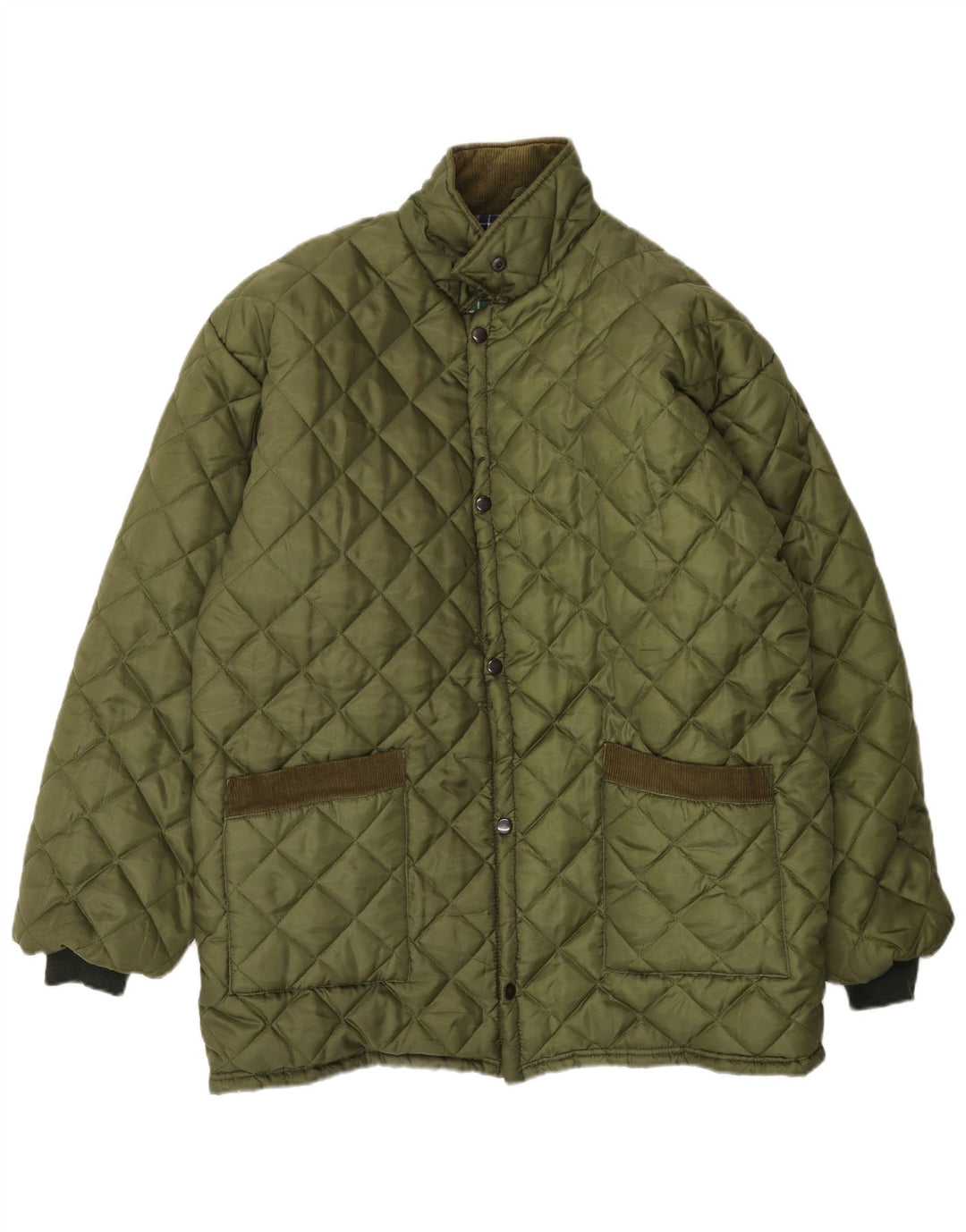 Jaqueta acolchoada masculina VINTAGE UK 42 XL cáqui poliéster