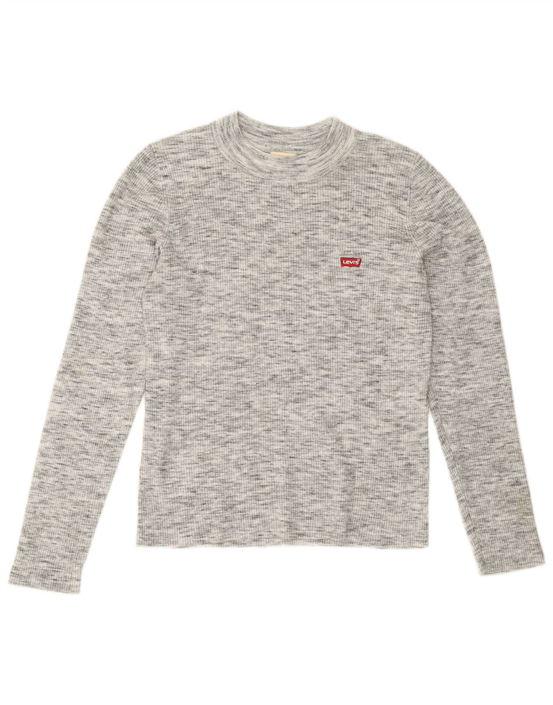 Top feminino Levi's manga comprida UK 12 cinza médio manchado