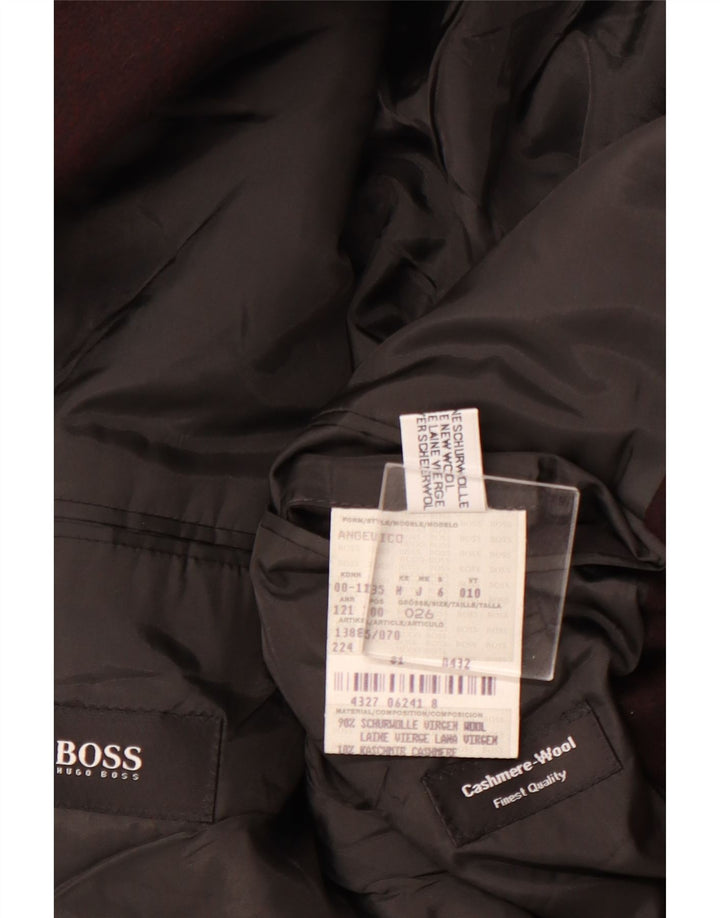 Jaqueta blazer masculina de 3 botões HUGO BOSS Reino Unido 40 grande lã virgem borgonha