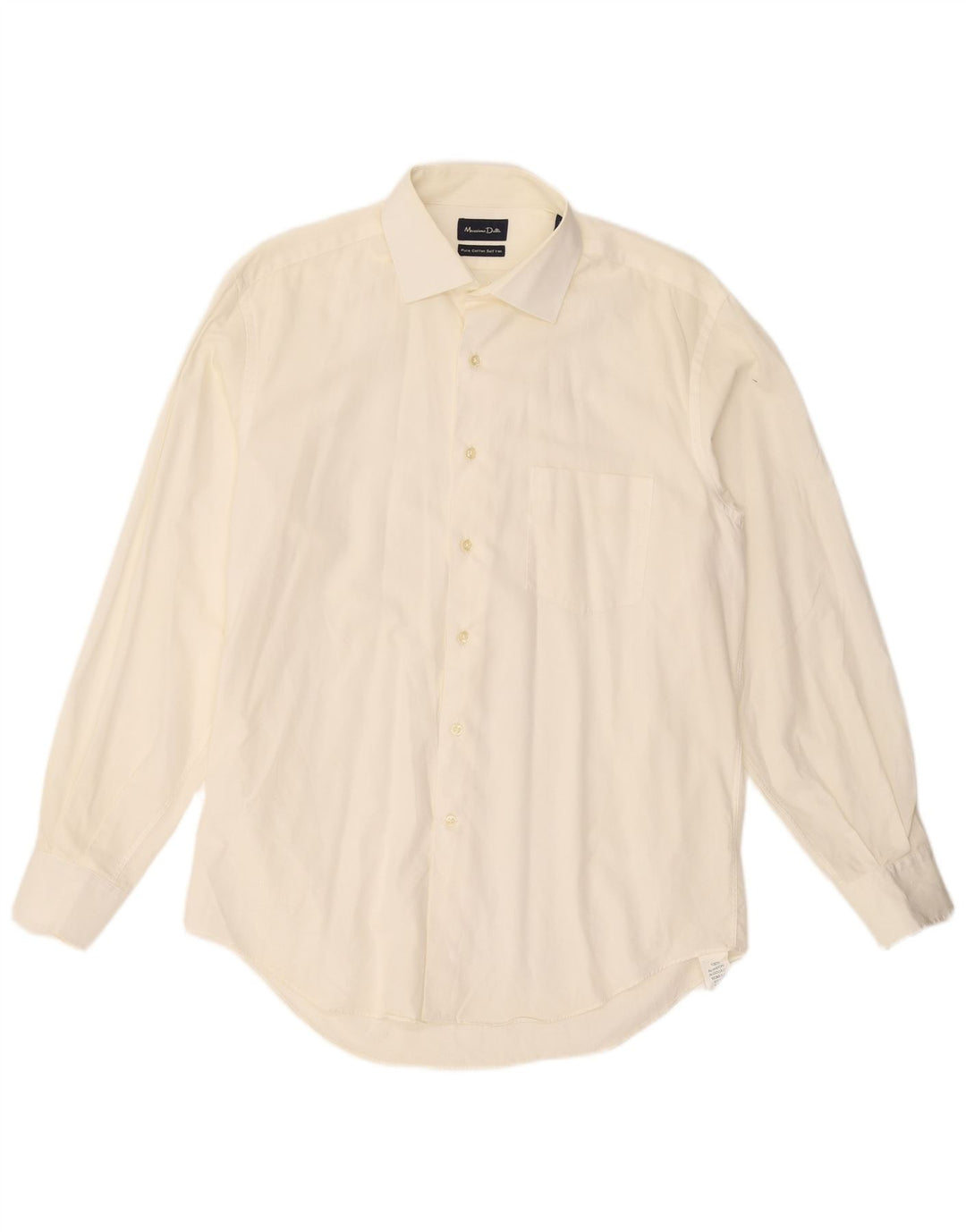 Camisa masculina MASSIMO DUTTI EU 42 grande algodão branco