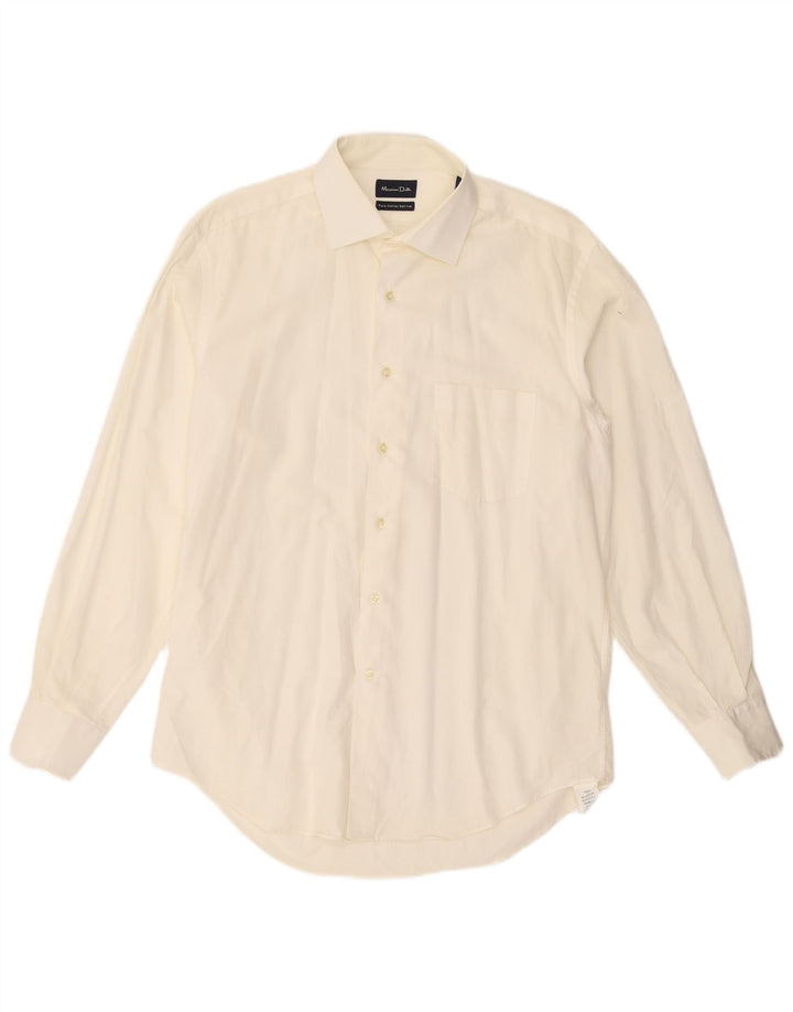 Camisa masculina MASSIMO DUTTI EU 42 grande algodão branco
