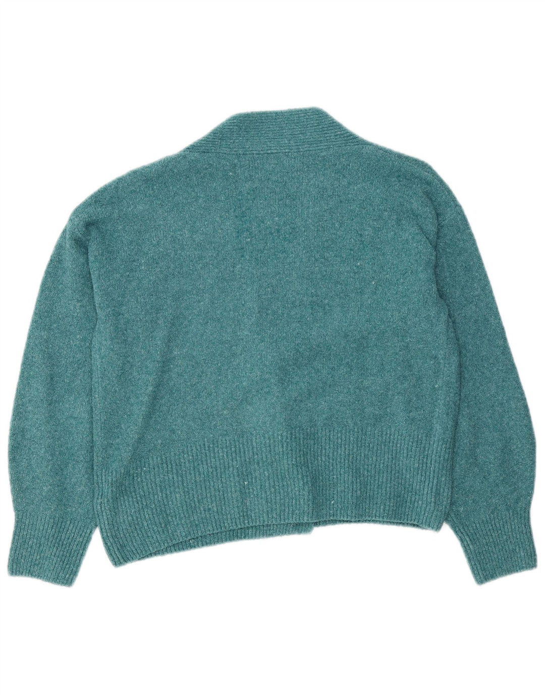 Suéter cardigã feminino Marks & Spencer Reino Unido 14 algodão turquesa médio