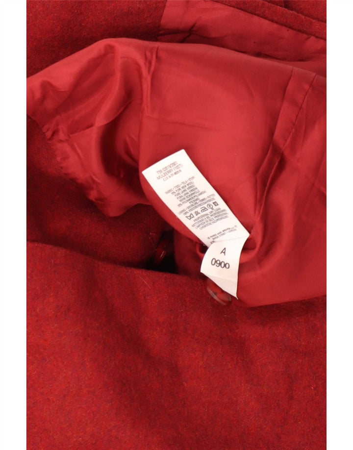 Sobretudo feminino Marks & Spencer curto grande demais Reino Unido 10 pequeno vermelho manchado