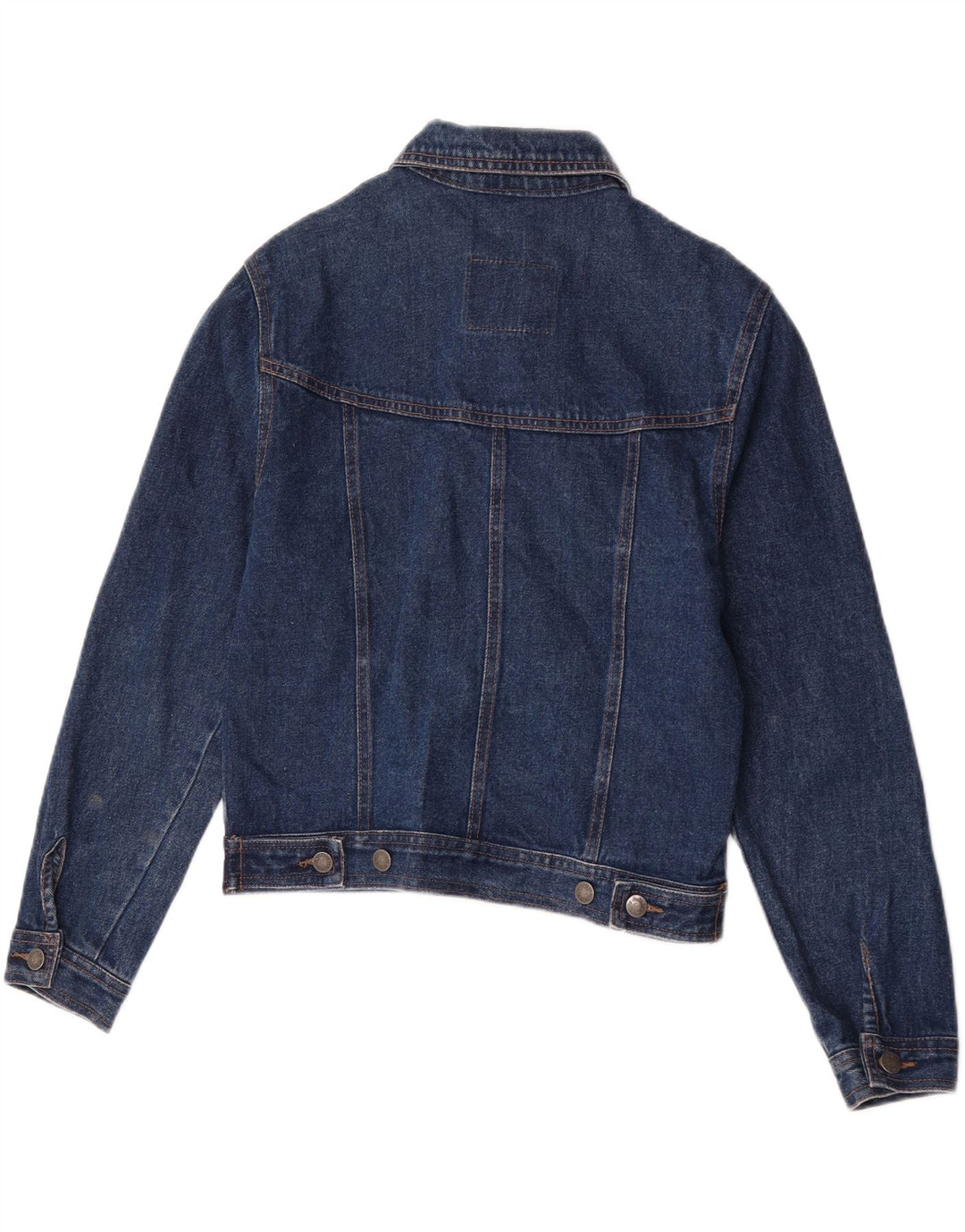 Jaqueta jeans feminina vintage UK 14 algodão azul médio