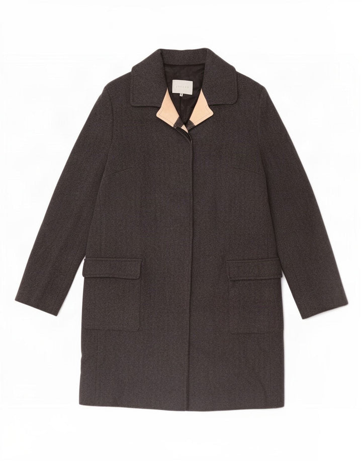 Sobretudo feminino Jigsaw UK 16 grande lã cinza