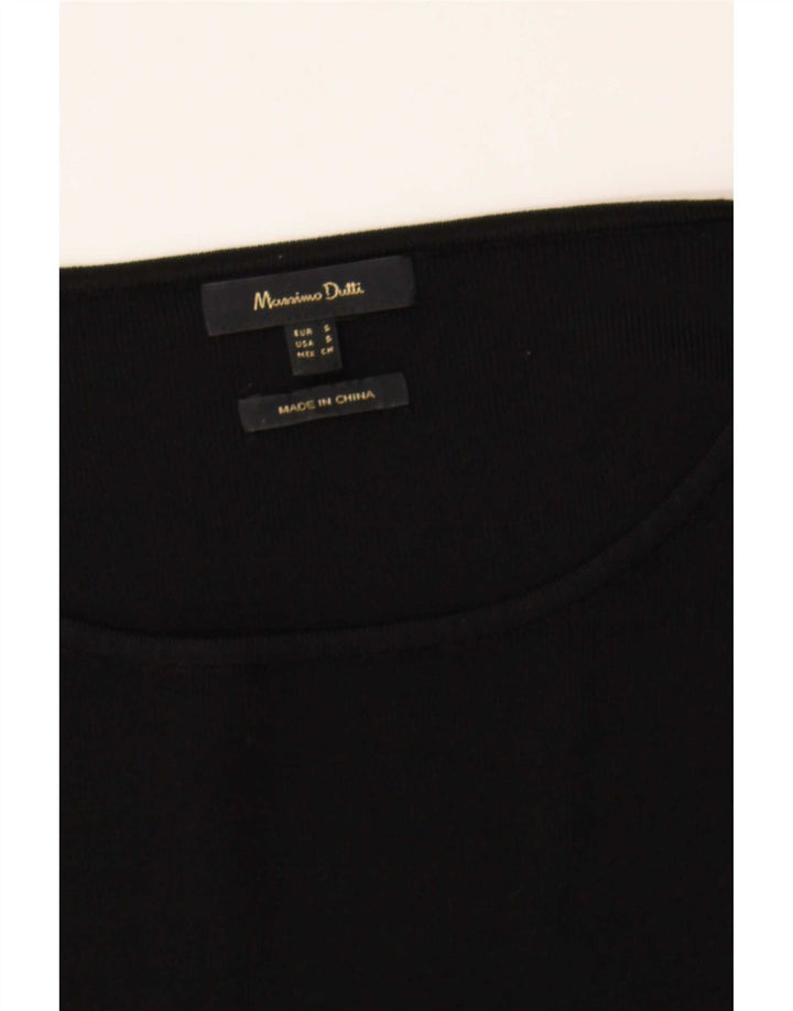 Suéter feminino Massimo Dutti com gola canoa Reino Unido 10 pequeno preto