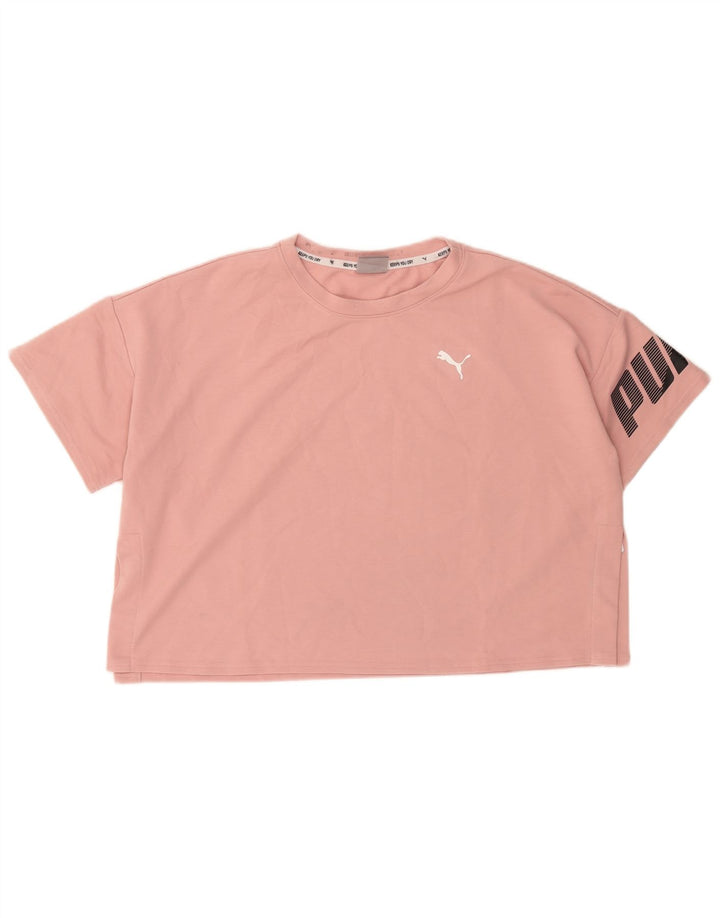Camiseta Feminina Puma Crop Graphic Top UK 16 Grande Poliéster Rosa