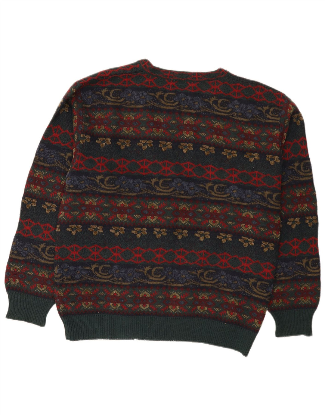 Suéter Cardigan Masculino Vintage Grande Multicolorido Fair Isle Acrílico