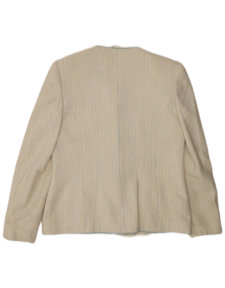 Jaqueta blazer feminina vintage com 5 botões IT 48 XL listrada branca