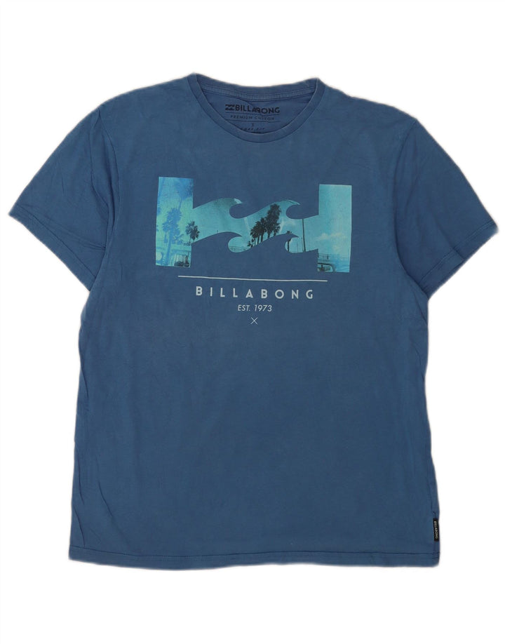 Camiseta gráfica masculina Billabong top pequeno algodão azul