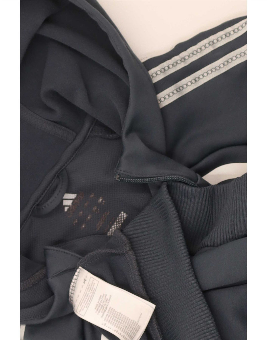Suéter masculino Adidas Climalite Zip com capuz grande cinza colorblock poliéster