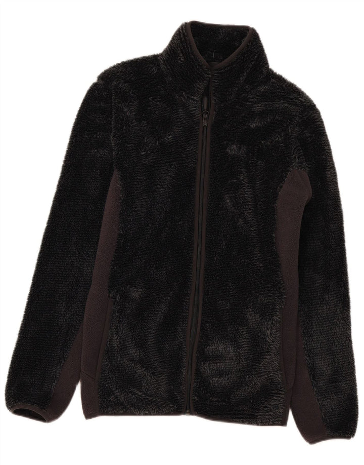 Jaqueta de lã feminina Jack Wolfskin Reino Unido 14 poliéster colorblock cinza médio