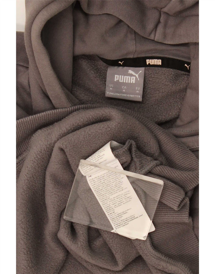 Puma Mens Graphic Hoodie Jumper Médio Algodão Cinza