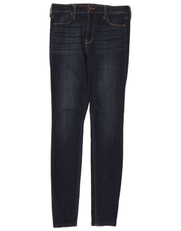 Jeans femininos Hollister de cintura alta Jegging EUA 7 médio W28 L30 azul marinho