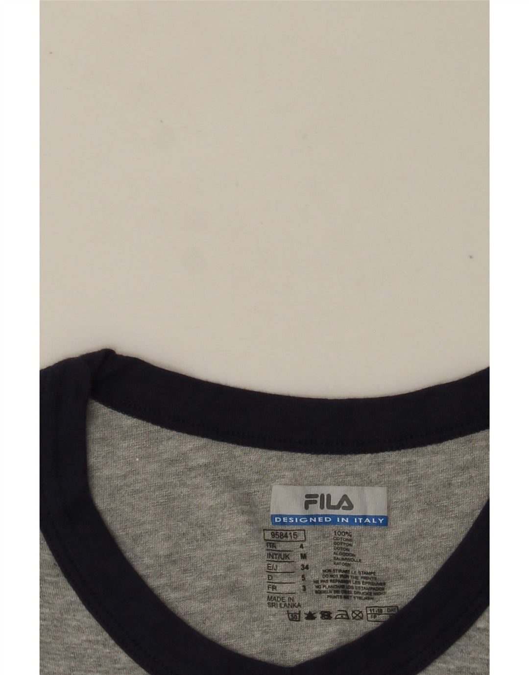 Camiseta masculina FILA Top cinza médio algodão