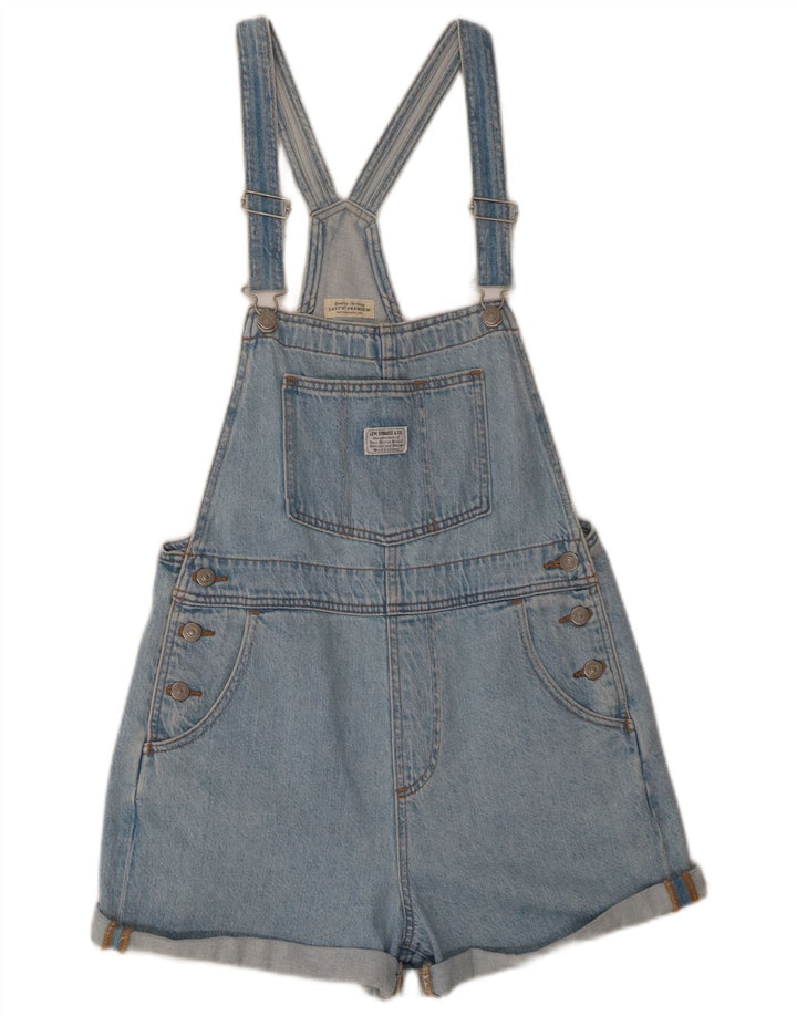 Shorts jeans feminino Levi's Dungarees pequeno W35 azul algodão