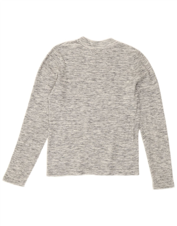Top feminino Levi's manga comprida UK 12 cinza médio manchado