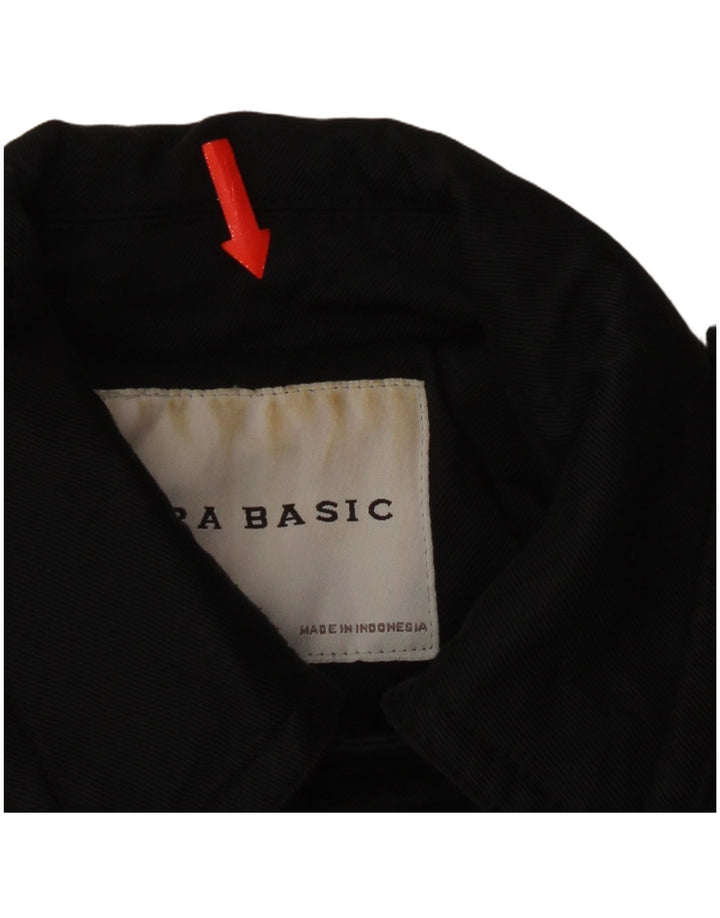 Jaqueta militar feminina Zara UK 12 nylon preto médio