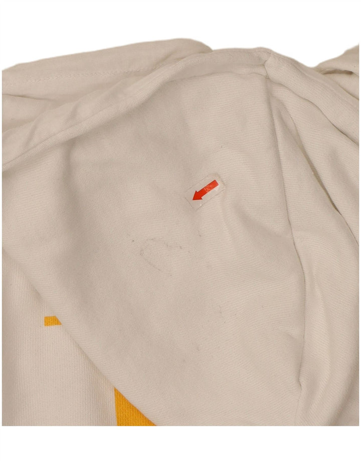 REEBOK masculino gráfico moletom com capuz médio algodão branco