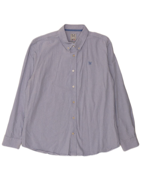 Crew Clothing Mens Camisa Slim Fit 2XL Algodão Azul