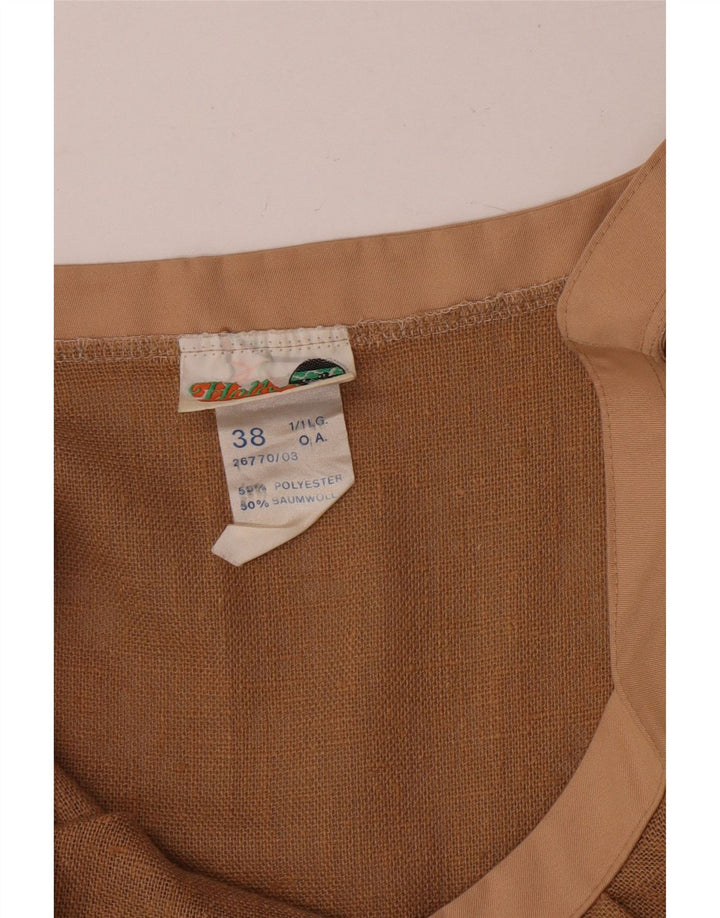 Vestido feminino vintage EU 38 poliéster bege médio