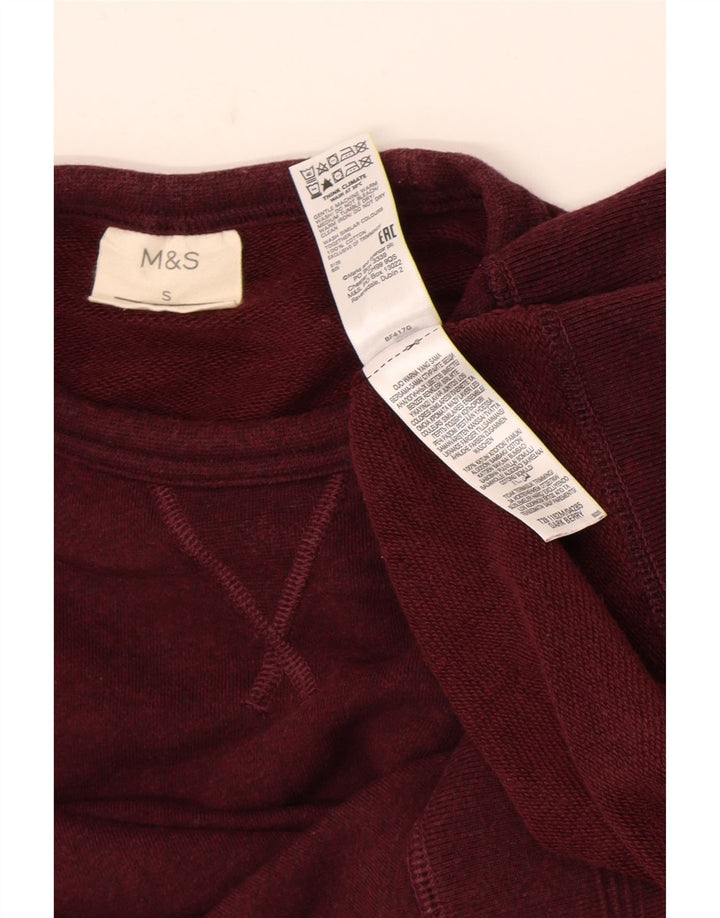 Suéter masculino Marks & Spencer pequeno algodão Borgonha