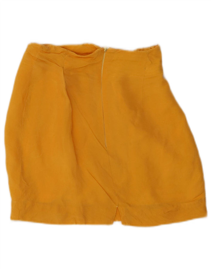 Saia lápis feminina VINTAGE pequena W26 laranja Cupro