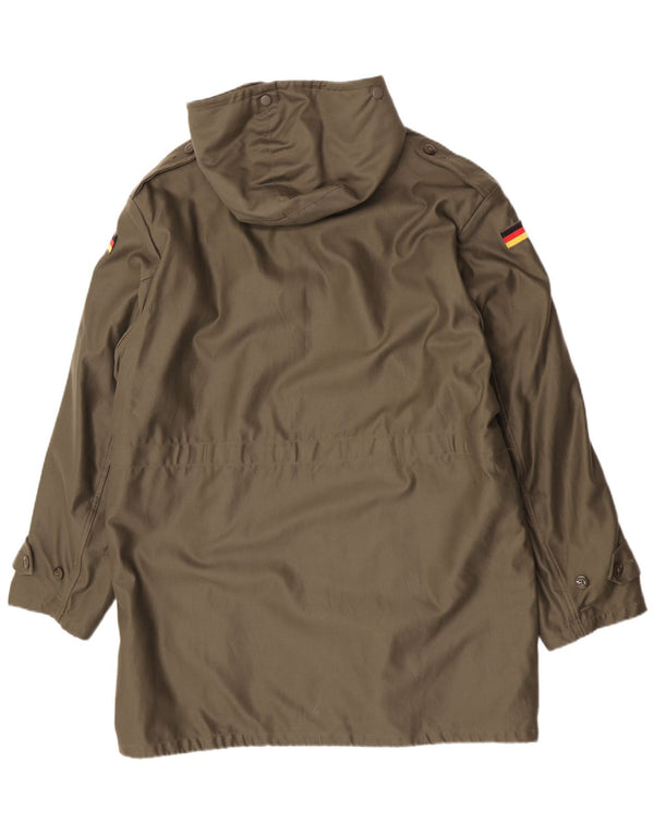 Jaqueta Parka Militar Vintage Masculina com Capuz Reino Unido 42 XL Cáqui