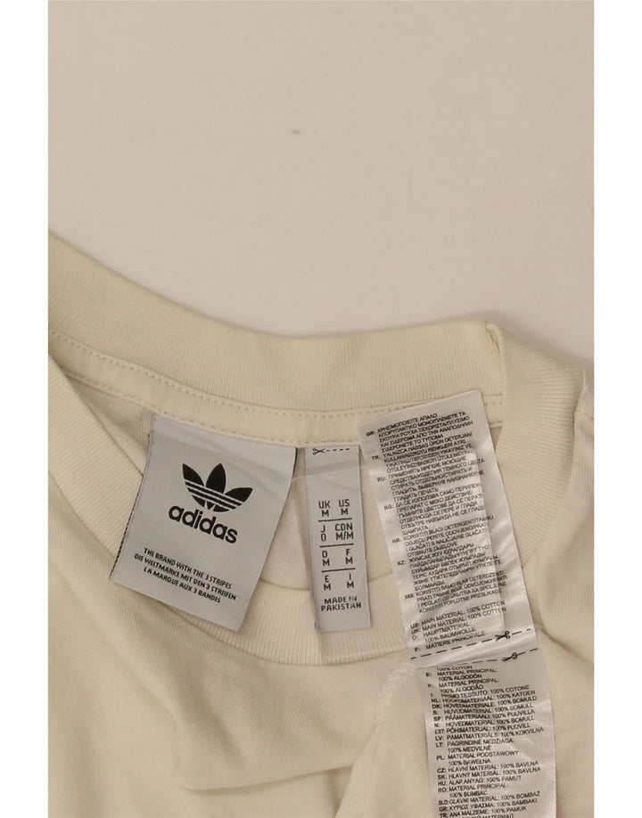 ADIDAS Mens Graphic T-Shirt Top Médio Algodão Branco