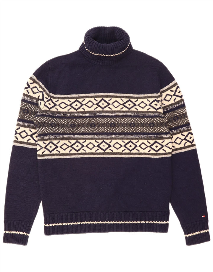Suéter masculino Tommy Hilfiger com gola redonda, médio azul marinho Fair Isle
