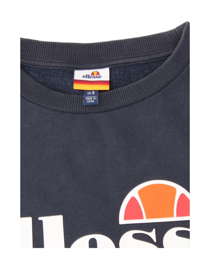 Ellesse moletom feminino oversized com estampa gráfica Reino Unido 8 pequeno azul marinho