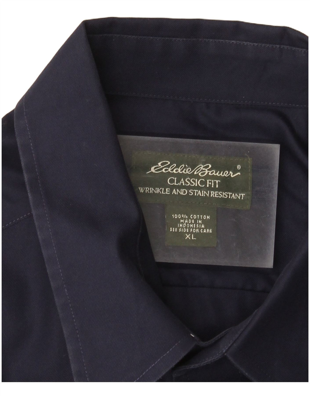 Camisa masculina EDDIE BAUER Classic Fit XL algodão azul marinho