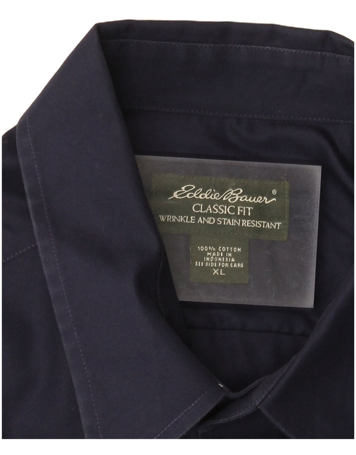 Camisa masculina EDDIE BAUER Classic Fit XL algodão azul marinho