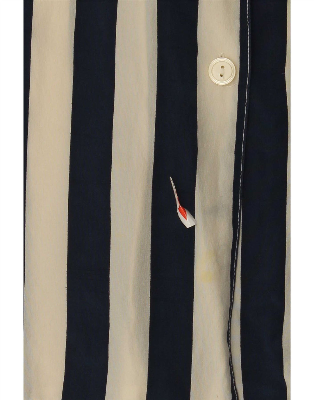 Blusa feminina vintage manga curta IT 42 listrada azul marinho médio