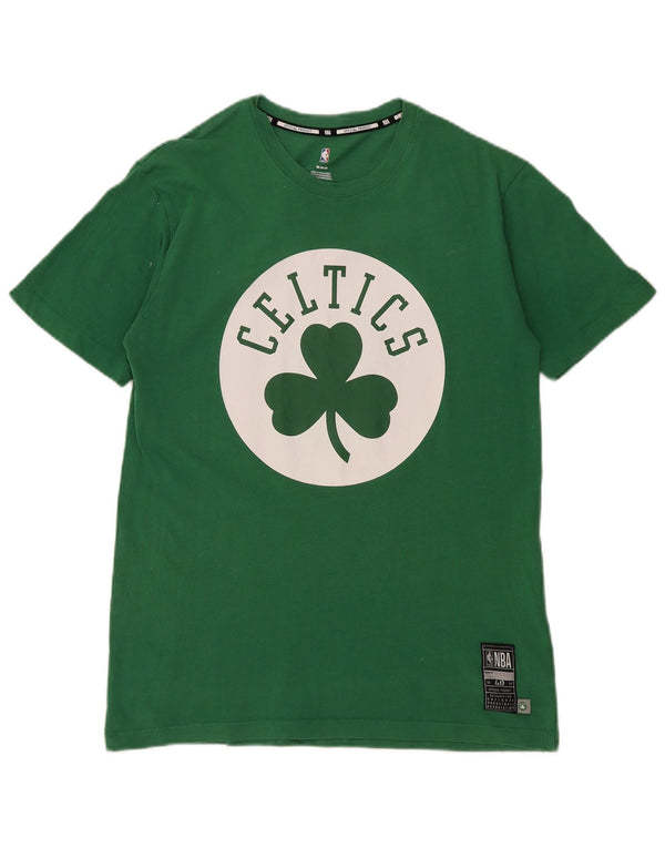Camiseta masculina NBA Celtics com estampa gráfica de algodão verde médio
