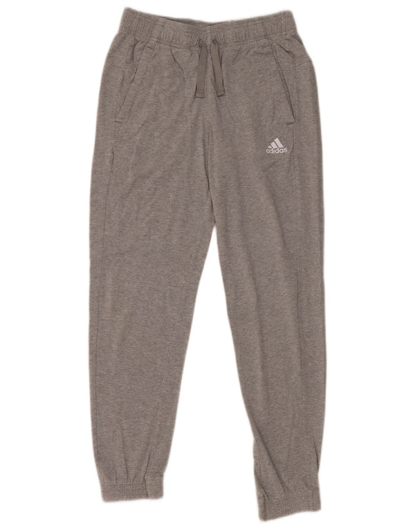 Adidas meninos calças de treino joggers 11-12 anos cinza manchado algodão