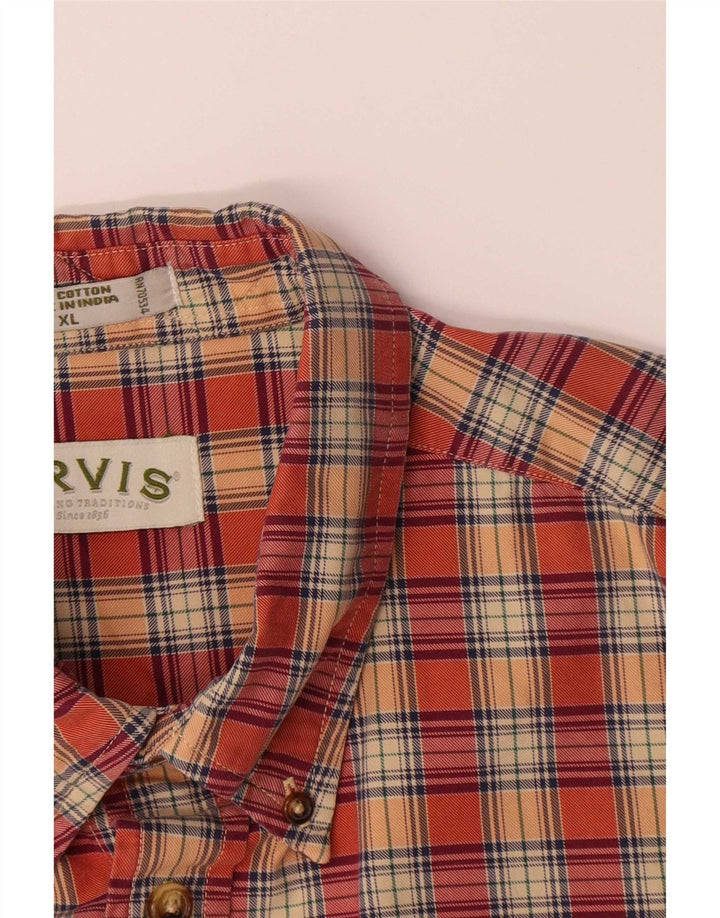Camisa masculina de flanela Orvis XL algodão xadrez vermelho