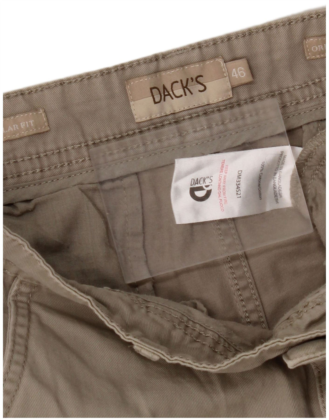 DACK'S Mens Chino Shorts IT 46 Pequeno W32 Algodão Bege