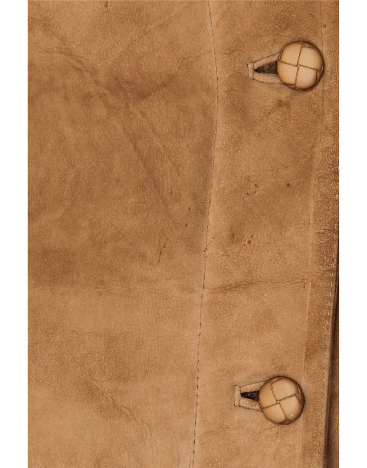 Casaco feminino vintage de shearling UK 16 grande bege