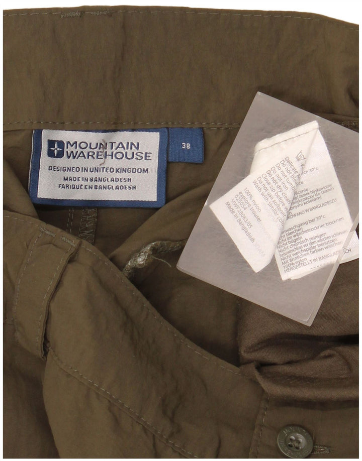 MOUNTAIN WAREHOUSE Calça cargo masculina reta W38 L32 Nylon cáqui