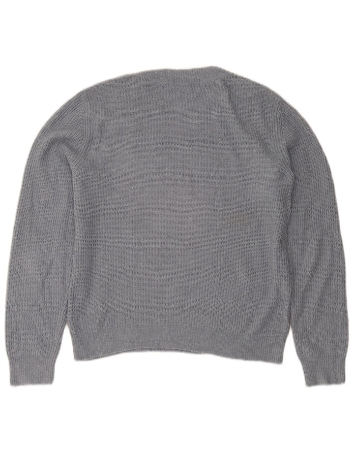 Suéter feminino Marks & Spencer com gola redonda Reino Unido 12 cinza médio acrílico
